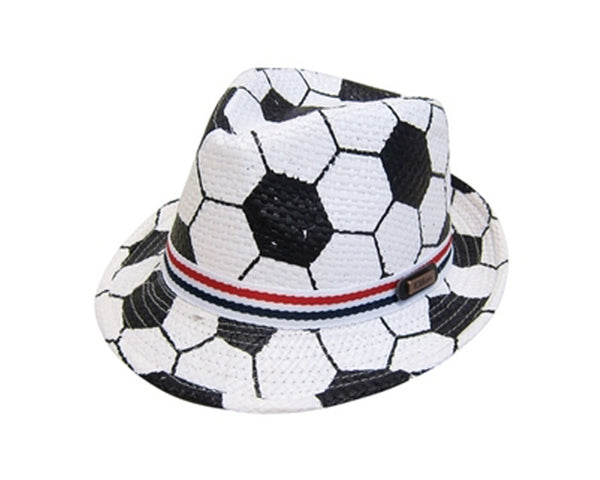 A729-CHILD'S SOCCER PRINT FEDORA