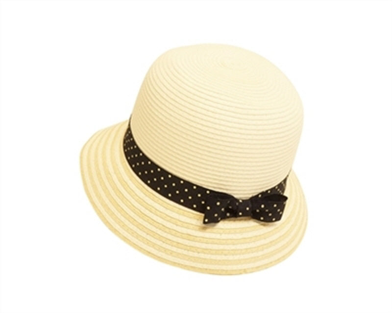 A739-CHILD'S NAUTICAL STRAW BUCKET HAT