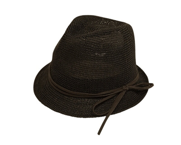 A736-KID'S KNITTED STRAW FEDORA