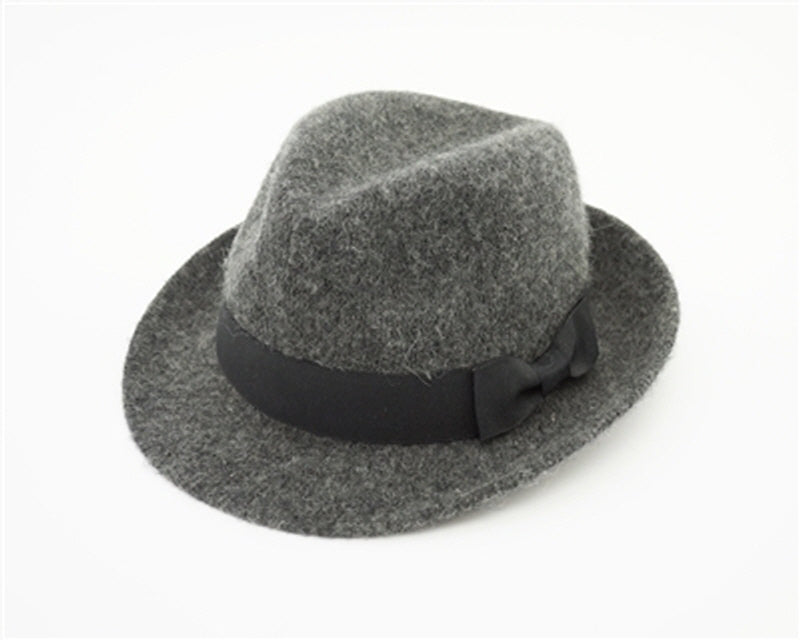 A148-JUNIOR GREY WOOL FEDORA