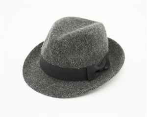 A148-JUNIOR GREY WOOL FEDORA