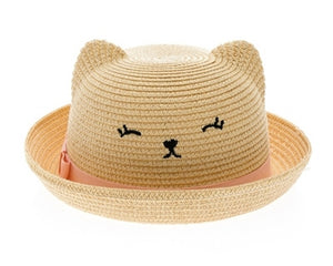 A741-KIDS' STRAW KITTY HAT - BABY SIZE