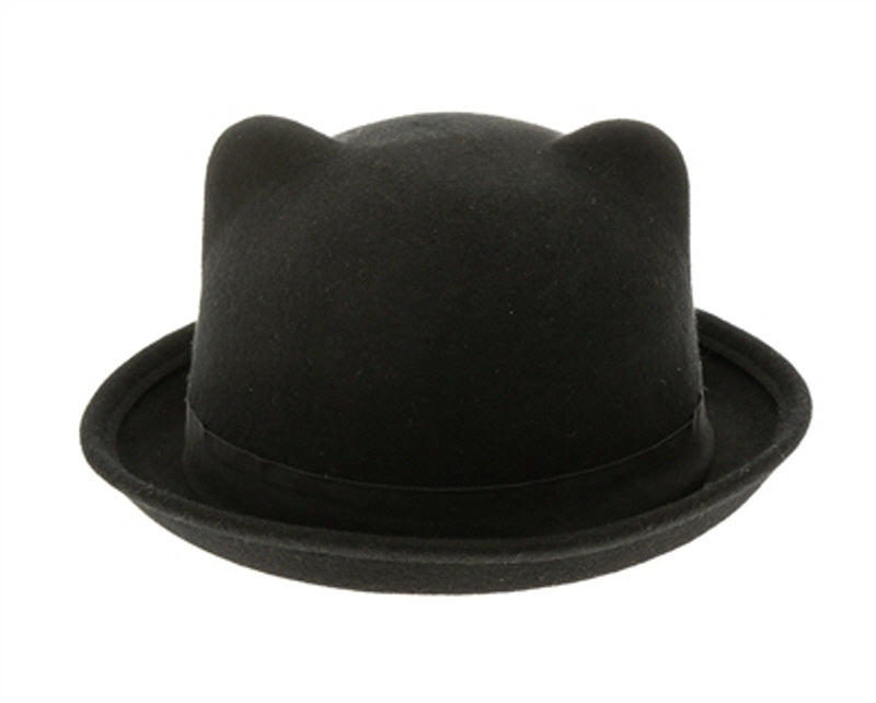 A126-ADULT WOOL FELT KITTY BOWLER HAT