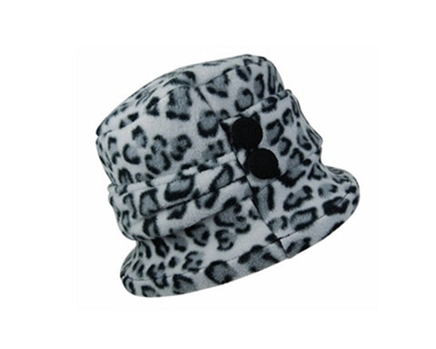 A434-LEOPARD FLEECE CLOCHE