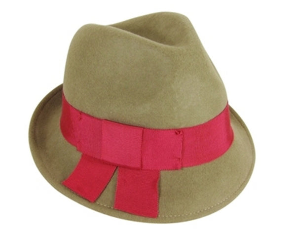 A121-WOOL FELT FEDORA WITH FLAT BOW