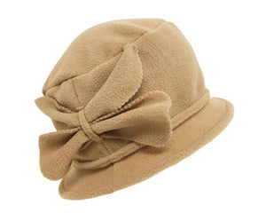 A438-FLEECE CLOCHE WITH BIG BOW