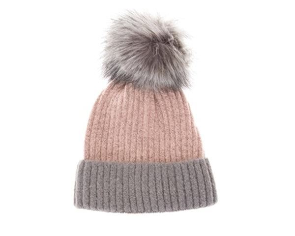 A093-CASHMERE BLEND POM BEANIE