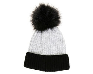 A093-CASHMERE BLEND POM BEANIE