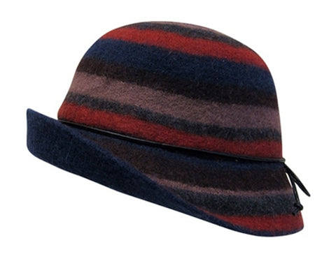 A442-ASYMMETRICAL STRIPED BUCKET HAT