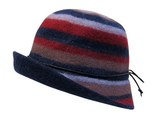 A442-ASYMMETRICAL STRIPED BUCKET HAT