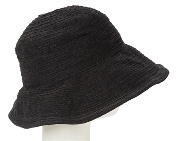 A233-CHENILLE BUCKET HAT WITH BOW