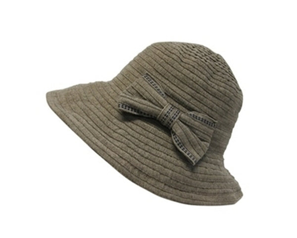 A233-CHENILLE BUCKET HAT WITH BOW