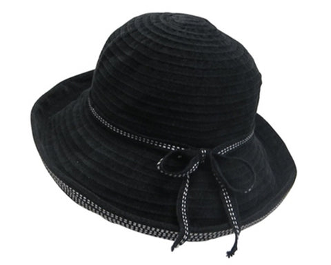 A448-CHENILLE KETTLE HAT WITH TIE