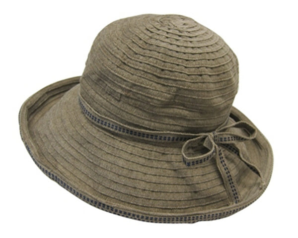 A448-CHENILLE KETTLE HAT WITH TIE