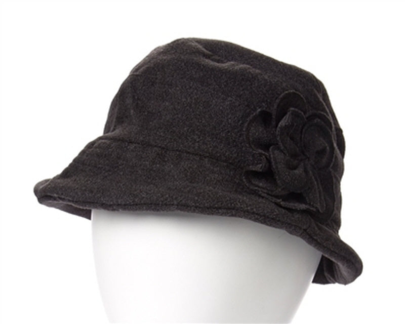 A088-WOOL BUCKET HAT WITH FLOWER