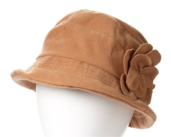 A088-WOOL BUCKET HAT WITH FLOWER