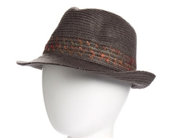 A180-WOOLY FEDORA WITH SPECKLED BAND