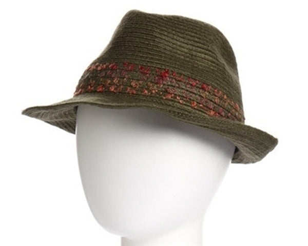 A180-WOOLY FEDORA WITH SPECKLED BAND