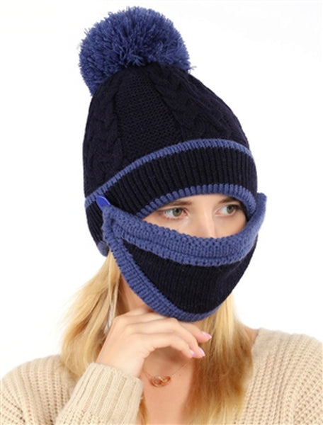 A026-KNIT BEANIE & FACE COVER SET