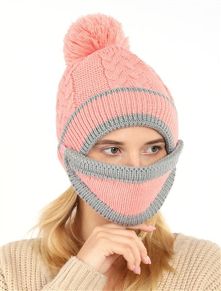 A026-KNIT BEANIE & FACE COVER SET