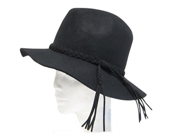 A111-BOHO WOOL PANAMA HAT WITH TASSELS