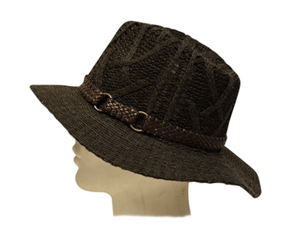 A156-CHUNKY KNIT PANAMA HAT