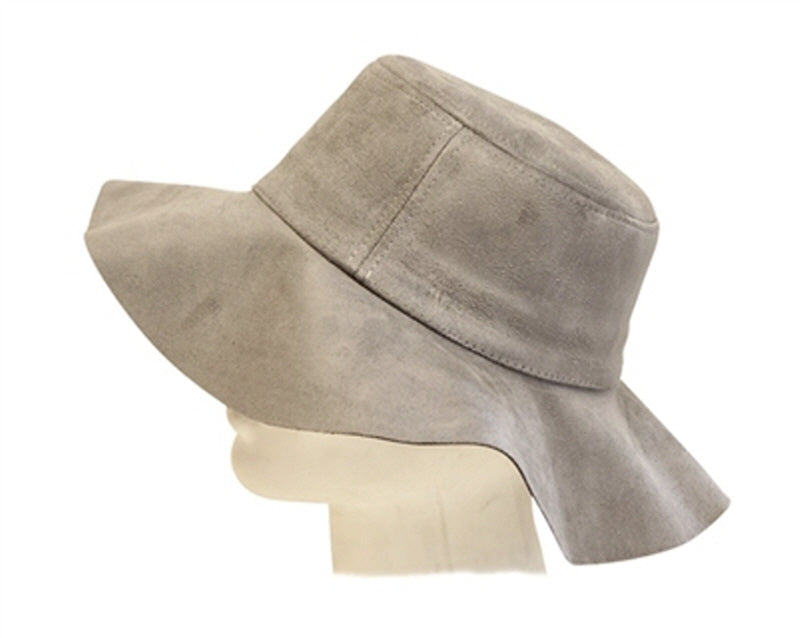 A017-VEGAN SUEDE FLOPPY BUCKET HAT