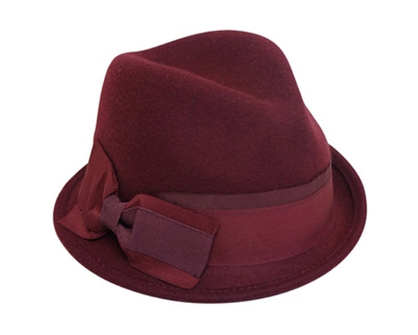 A119-ASYMMETRICAL WOOL FELT FEDORA