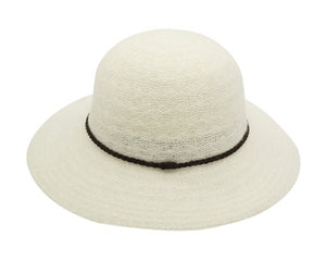 A463-MOHAIR KNIT SHORT BRIM FLOPPY HAT