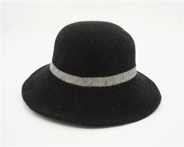 A464-WOOL KNIT BRIM HAT