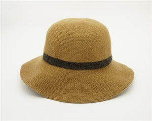 A464-WOOL KNIT BRIM HAT