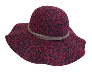 A018-VEGAN FELT LEOPARD FLOPPY HAT