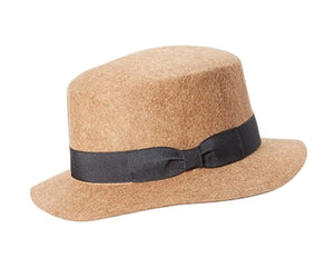 A125-MARLED WOOL FELT BOATER HAT