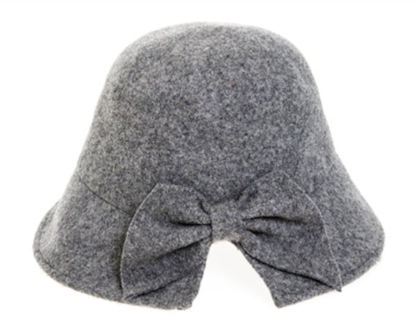 A082-SHAPEABLE WOOL HAT W/ BOW