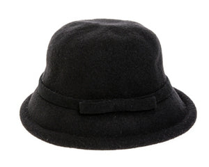 A079-ROLLED BRIM WOOL BUCKET HAT