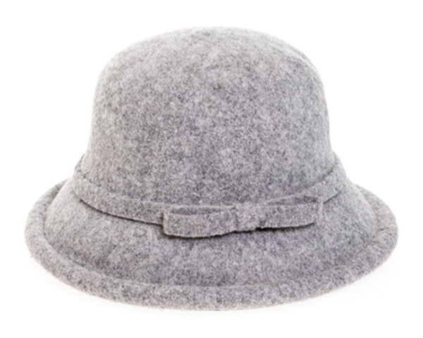 A079-ROLLED BRIM WOOL BUCKET HAT