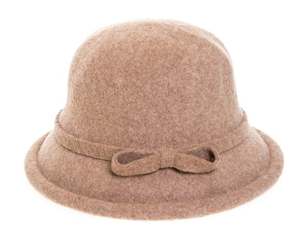 A079-ROLLED BRIM WOOL BUCKET HAT