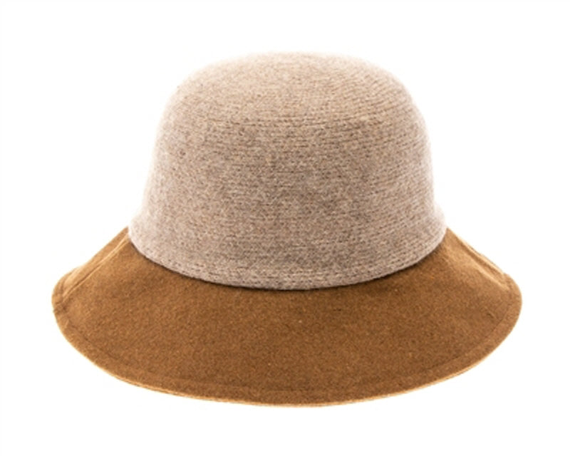 A087-WOOL BLEND KNIT BUCKET HAT