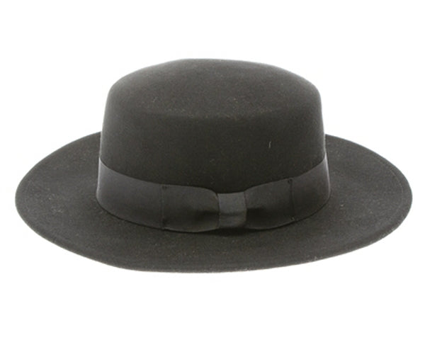 A114-BLACK WOOL FELT BOLERO HAT