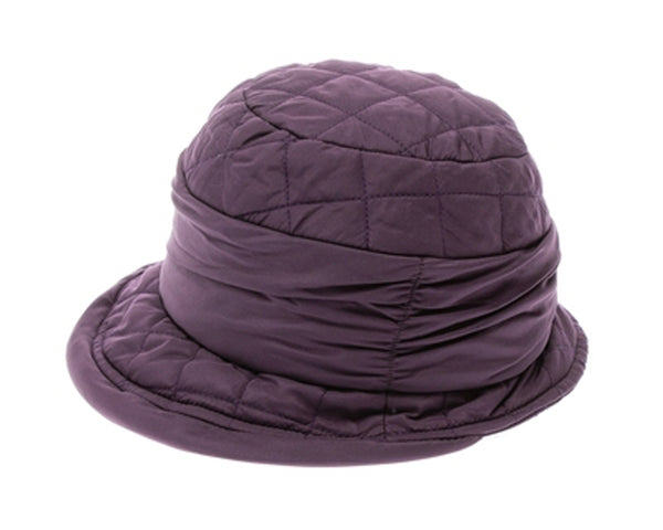 A038-COTTON DOWN QUILTED CLOCHE HAT