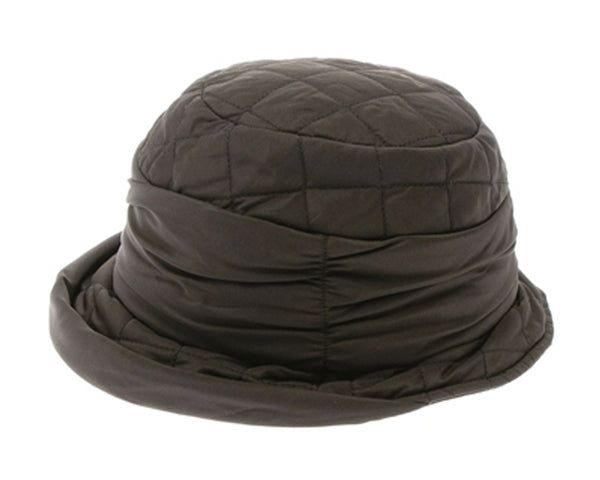 A038-COTTON DOWN QUILTED CLOCHE HAT