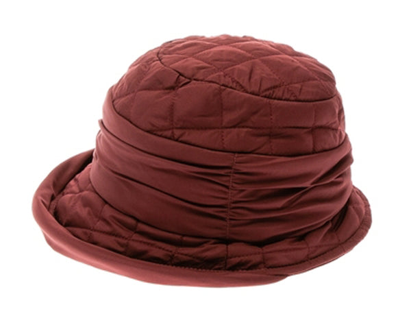 A038-COTTON DOWN QUILTED CLOCHE HAT