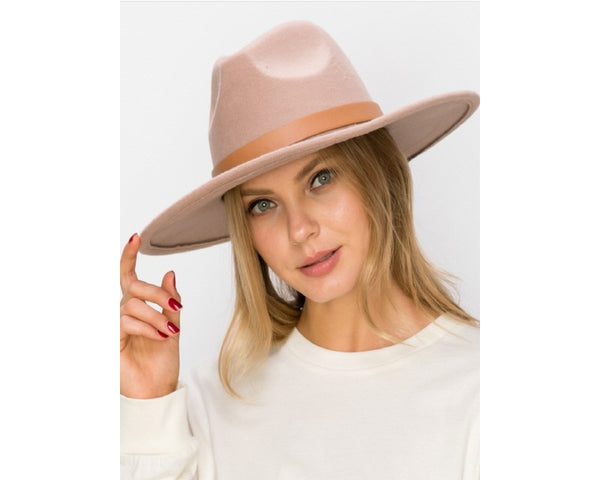 QN3173B-WIDE BRIM DANDY PANAMA HAT WITH FAUX BELT