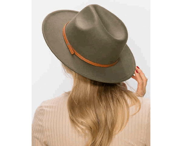 QN3181-FEDORA HAT LEATHER BELT