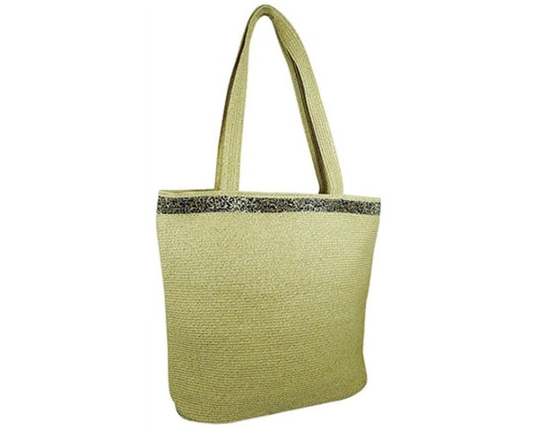 A919-LEOPARD PRINT STRAW TOTE BAG