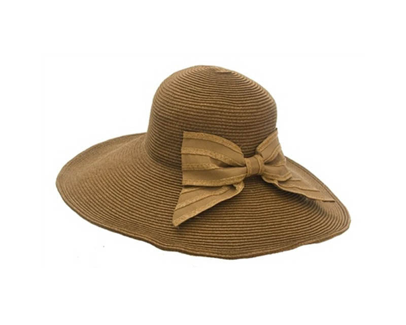 A259-WIDE BRIM HAT WITH LARGE BOW