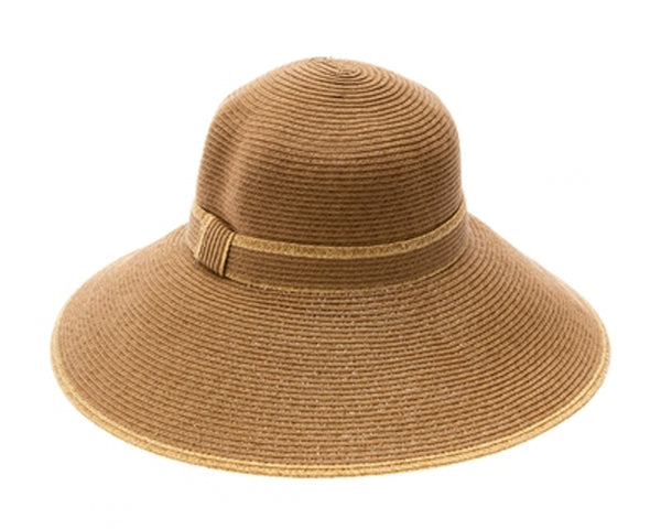 A281-LAMPSHADE HAT WITH CONTRAST BAND