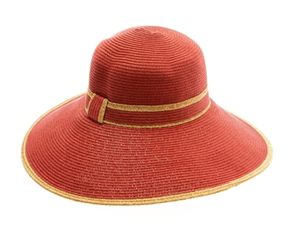 A281-LAMPSHADE HAT WITH CONTRAST BAND