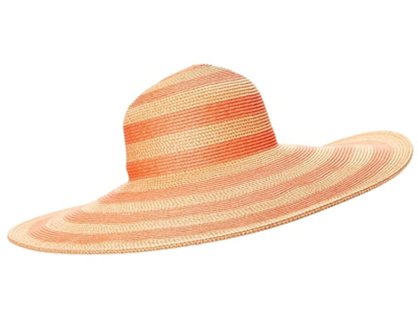 A267-OVERSIZED BRIM LUREX STRIPE SUN HAT