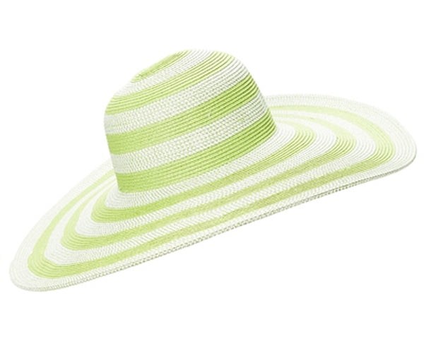 A267-OVERSIZED BRIM LUREX STRIPE SUN HAT